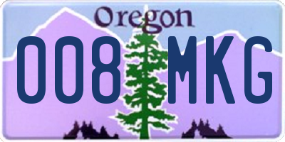 OR license plate 008MKG
