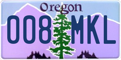 OR license plate 008MKL