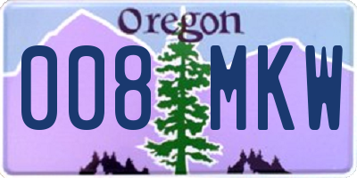 OR license plate 008MKW