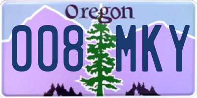 OR license plate 008MKY