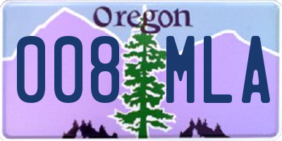 OR license plate 008MLA