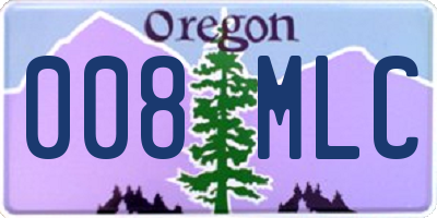 OR license plate 008MLC