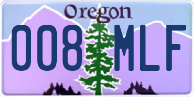 OR license plate 008MLF