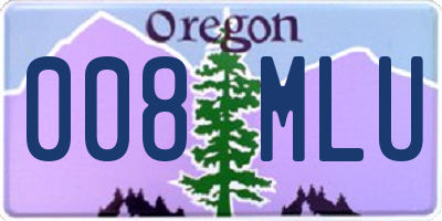 OR license plate 008MLU