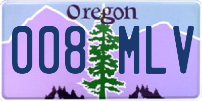 OR license plate 008MLV