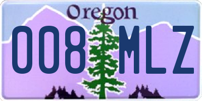 OR license plate 008MLZ
