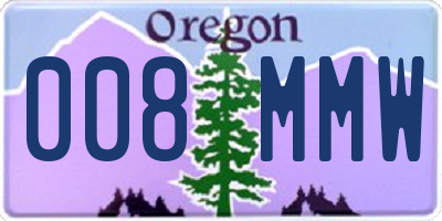 OR license plate 008MMW