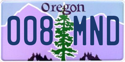 OR license plate 008MND