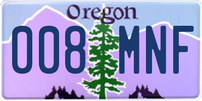 OR license plate 008MNF