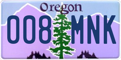 OR license plate 008MNK