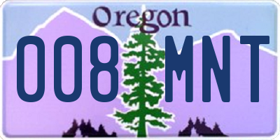 OR license plate 008MNT