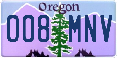 OR license plate 008MNV