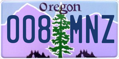 OR license plate 008MNZ