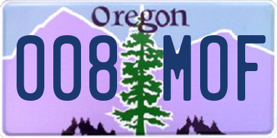 OR license plate 008MOF