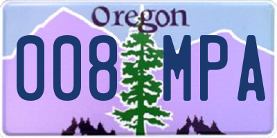 OR license plate 008MPA