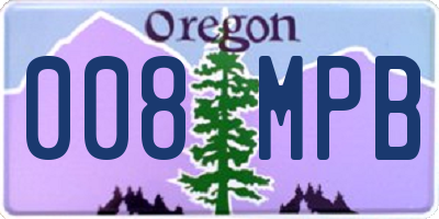 OR license plate 008MPB