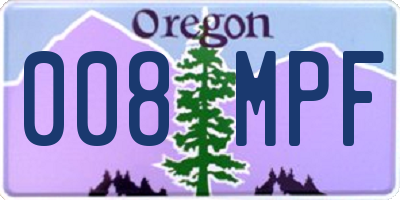 OR license plate 008MPF
