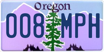 OR license plate 008MPH