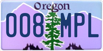 OR license plate 008MPL