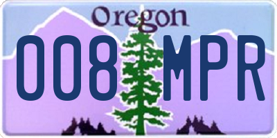 OR license plate 008MPR