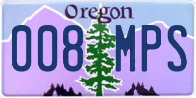 OR license plate 008MPS