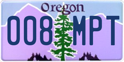 OR license plate 008MPT