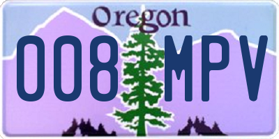 OR license plate 008MPV
