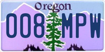 OR license plate 008MPW