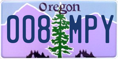 OR license plate 008MPY