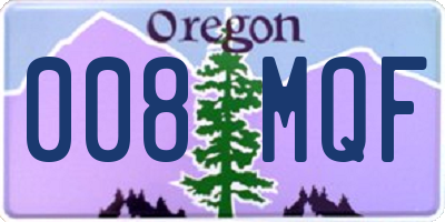 OR license plate 008MQF
