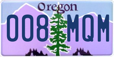 OR license plate 008MQM