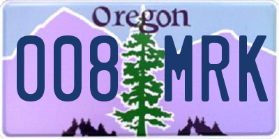 OR license plate 008MRK