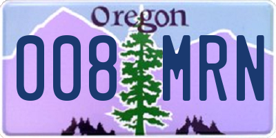 OR license plate 008MRN