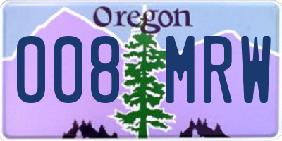 OR license plate 008MRW