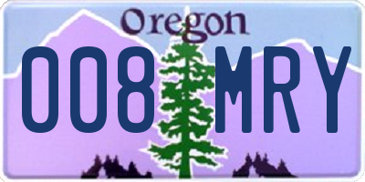 OR license plate 008MRY