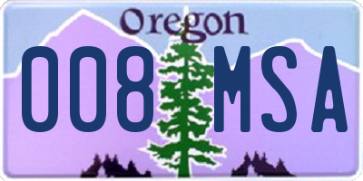 OR license plate 008MSA