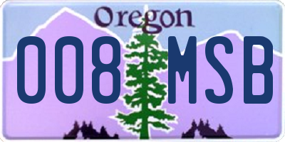 OR license plate 008MSB