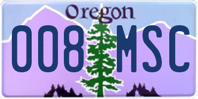OR license plate 008MSC