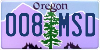 OR license plate 008MSD