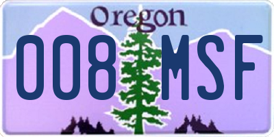 OR license plate 008MSF