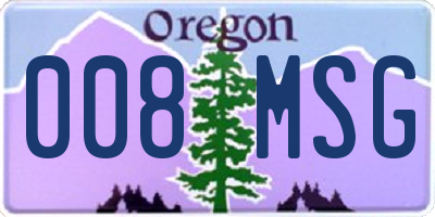 OR license plate 008MSG