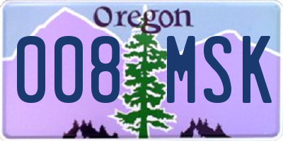 OR license plate 008MSK