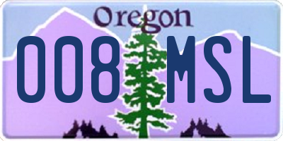 OR license plate 008MSL