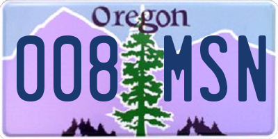 OR license plate 008MSN