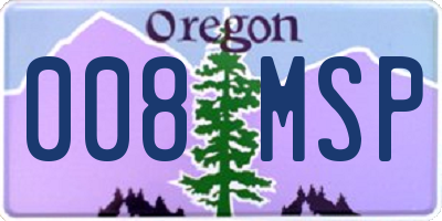 OR license plate 008MSP