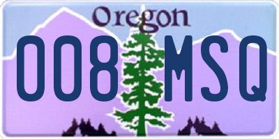 OR license plate 008MSQ