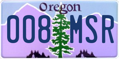 OR license plate 008MSR