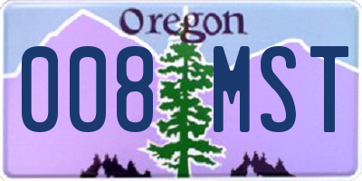 OR license plate 008MST