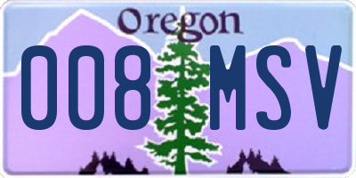 OR license plate 008MSV