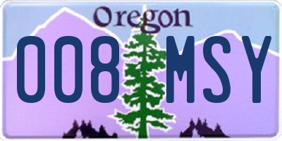 OR license plate 008MSY